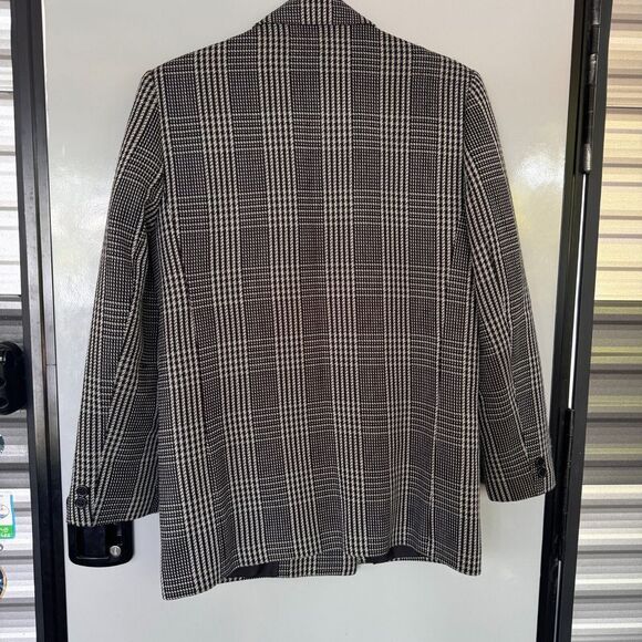 ST MICHAEL Blazer‎ VINTAGE Retro plaid JACKET Size 10 M&S MINT 70'S black white - Picture 3 of 5